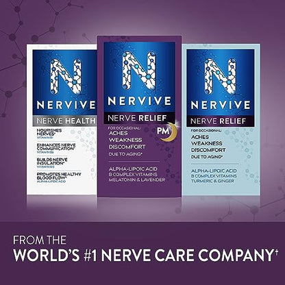 Nervive Nerve Relief PM, Alpha Lipoic Acid, Vitamin B12, B6, B1, 30 Tablets (Packaging May Vary)