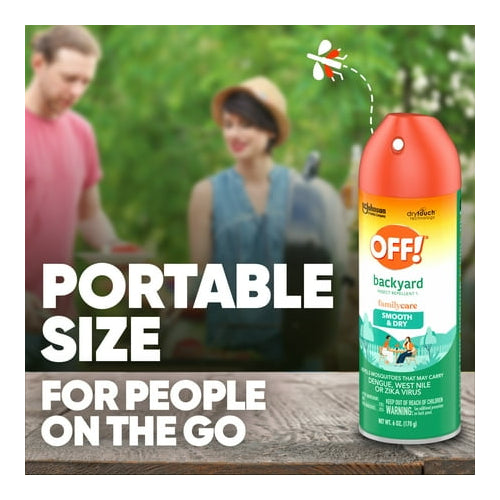 OFF! Backyard FamilyCare Mosquito Repellent I, Bug Spray with drytouch Technology, 6 oz