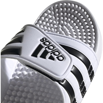 adidas Unisex Adissage Slides Sandal, White/Black/White, 15 US Men