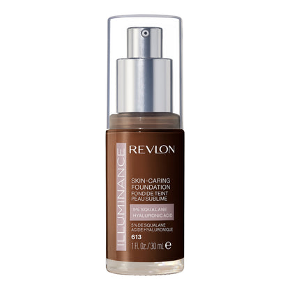 Revlon Illuminance Skin-Caring Liquid Foundation Makeup, Medium Coverage, 613 Honey Java, 1 fl oz
