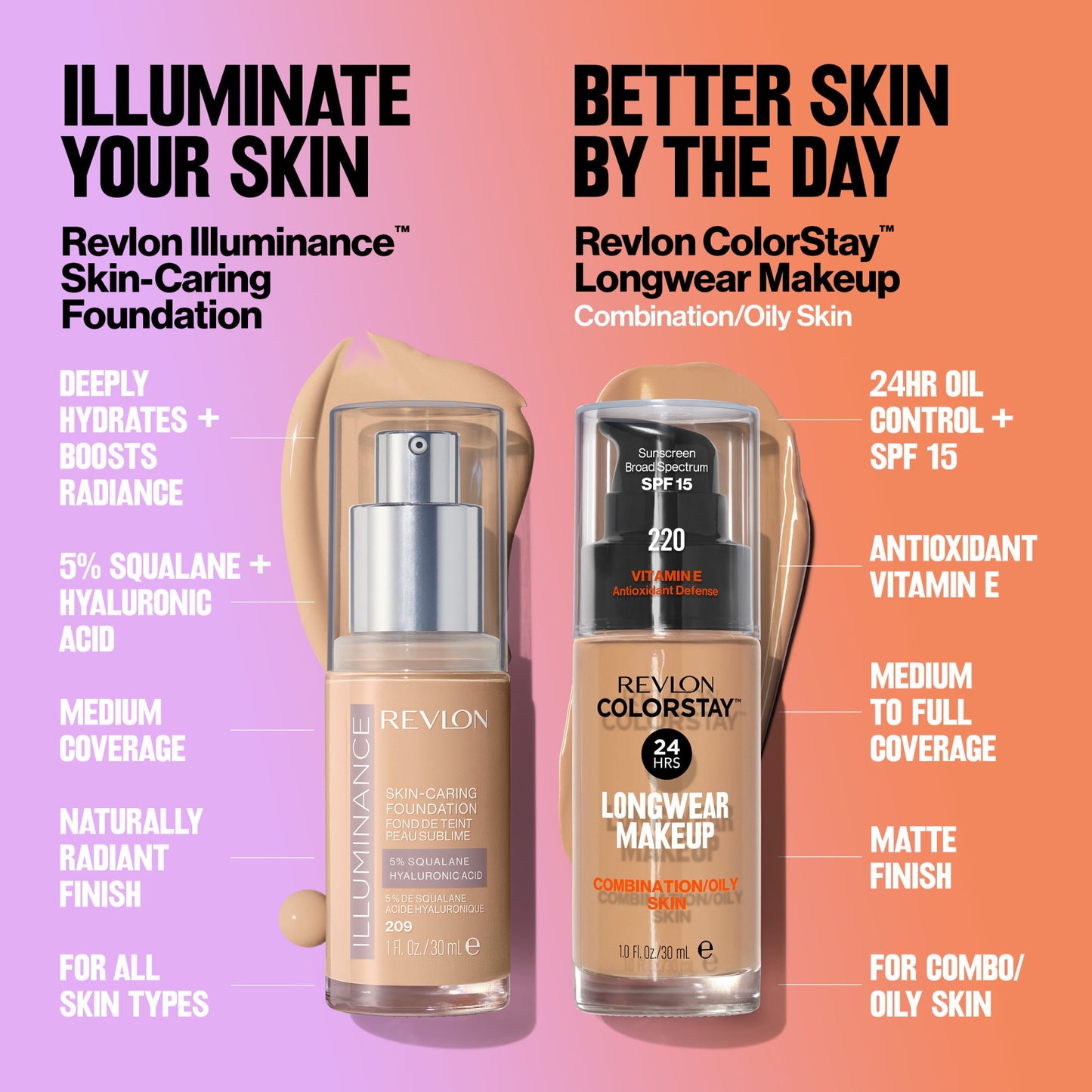 Revlon Illuminance Skin-Caring Liquid Foundation Makeup, Medium Coverage, 613 Honey Java, 1 fl oz