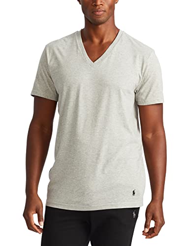 POLO RALPH LAUREN Classic Fit Undershirt w/Wicking 3-Pack V-Necks Andover Heather/Madison Heather/Black MD