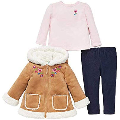 Little Me 3-Piece Puffer Vest, Shirt, and Pant Set