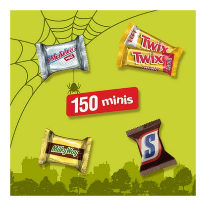 Mars Mixed Snickers, Twix, Milky Way & More Minis Halloween Chocolate Candy 150Ct Bulk Bag