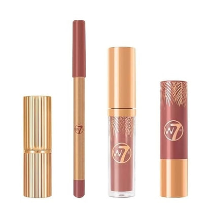 W7 Perfect Pout Lip Essentials, Lip Balm, Lip Liner, Matte Lipstick and Lip Gloss