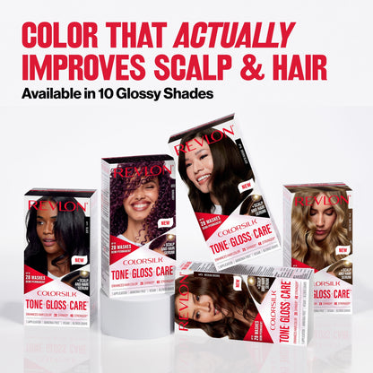 Revlon ColorSilk Tone + Gloss + Care Demi-Permanent Hair Color, 1 Black, 4.5 fl oz