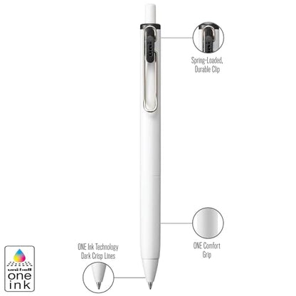 uniball one Retractable Gel Pens, Medium Point (0.7mm), Assorted Ink, 3 Pack