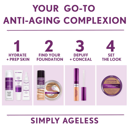 COVERGIRL Simply Ageless Triple Action Concealer, 390 Espresso, 0.24 fl oz