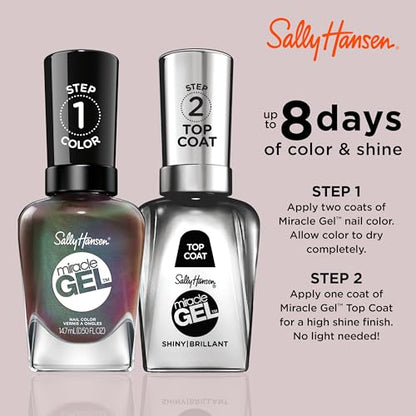 Sally Hansen Miracle Gel™, Holllaa-Gram, Long Lasting, Gel-Like Formula, No UV Lamp Needed, Brown Metallic Nail Polish