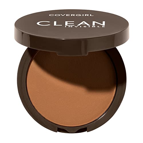 Covergirl Clean Invisible Pressed Powder, Lightweight, Breathable, Vegan Formula, Tawny 165, 0.38oz