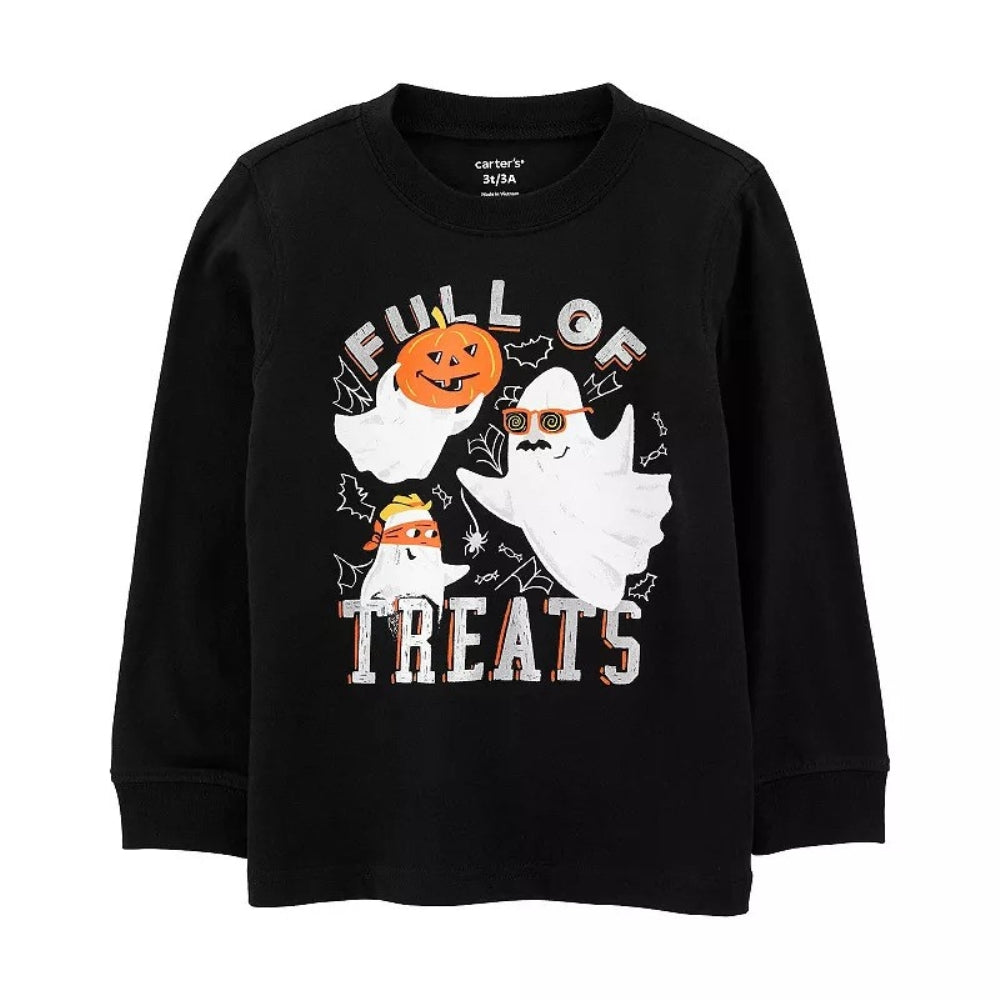 Baby Boy Carter's Halloween Jersey Long Sleeve Tee "Full of Treats" 12 Months