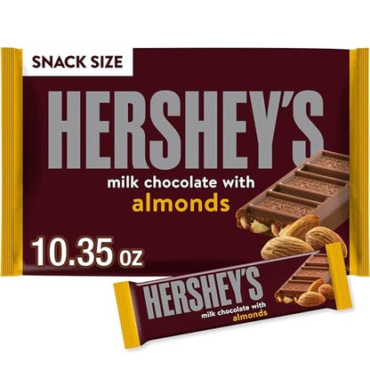 HERSHEY'S Milk Chocolate with Almonds Snack Size, Candy Bag, 10.35 oz