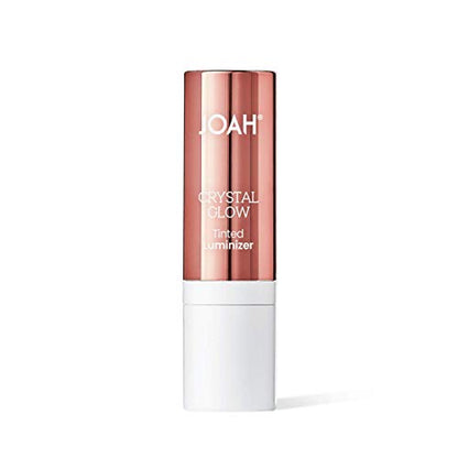 JOAH Highlighter Stick, Crystal Glow Tinted Luminizer Contour Makeup, Crystalide Peptide for Clearer, Smoother Looking Skin, Built-In Detachable Brush - Nude Beige