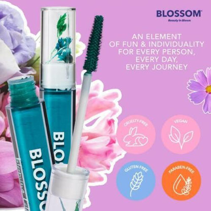 Blossom Beauty in Bloom Colored Volumizing Mascara Crystal  Iridescence Lip Gloss Aqua Set