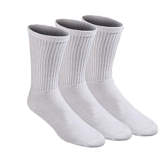 Genuine Dickies Men's Industrial Strength Cushion Crew Work Socks, White, 3-Pack