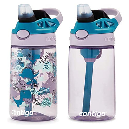 Contigo Kids 2-Pack Straw Water Bottle, 14 oz - Dinos/Taro Juniper