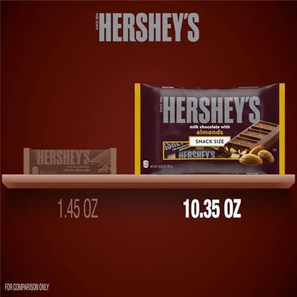 HERSHEY'S Milk Chocolate with Almonds Snack Size, Candy Bag, 10.35 oz