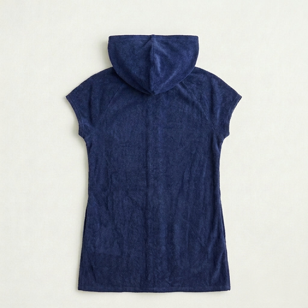 Jordan Taylor Women's Small Navy Terry Zip Hoodie Cover Up Seam Pockets NWT