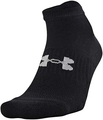 Under Armour Adult Training Cotton No Show Socks, Multipairs , Black (6-Pairs) , X-Large