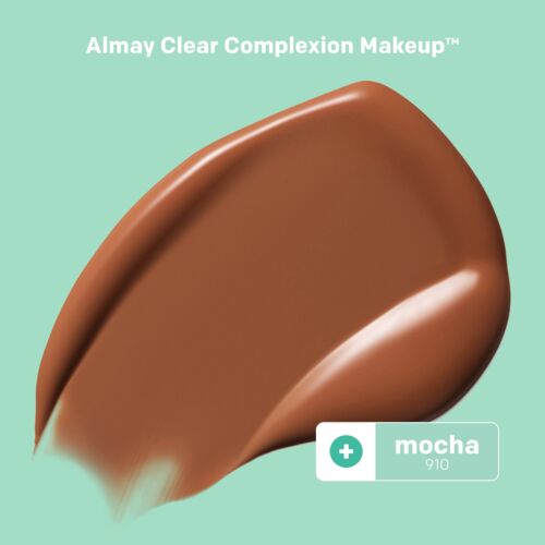 Almay Clear Complexion Foundation Makeup, Hypoallergenic, 910 Mocha, 1 fl oz