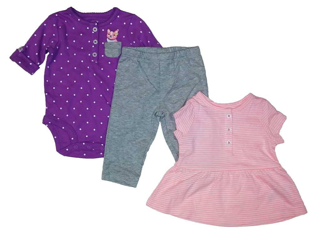 Carter's Baby Girls Bodysuit Pants 3PC Set