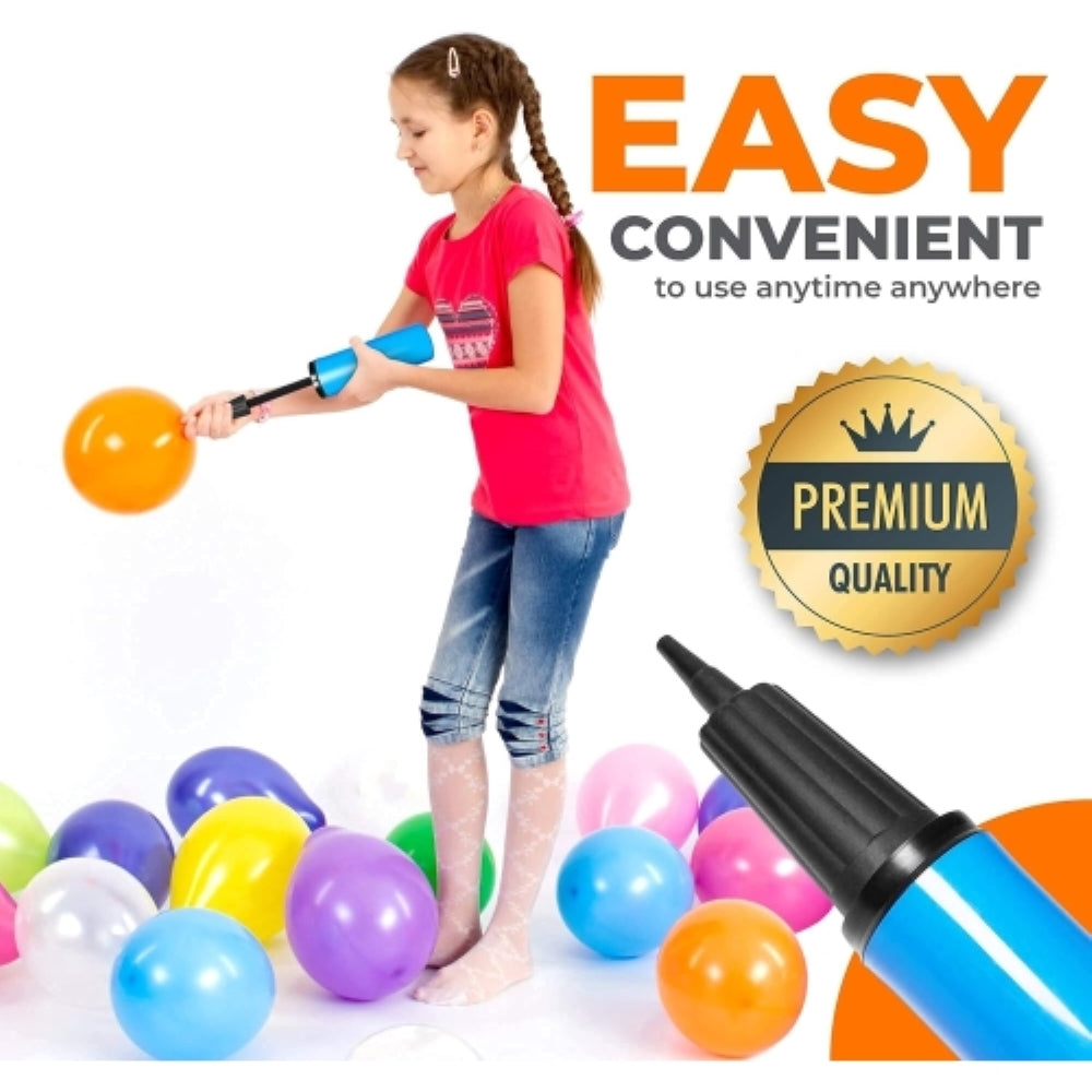 Hand Air Pump for Balloons - 9" Portable Manual Balloon Pump, Mini Hand Pump for Inflatables, Pool Floats, Party Garlands, Exercise and Yoga BallsD