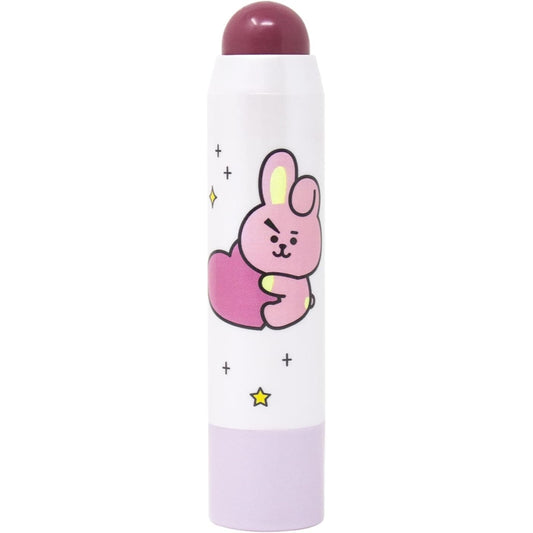 The Crème Shop BT21 Lip + Cheek Chic Stick | Tinted Essence Stick (Enriched with Hyaluronic Acid & Vitamin E) - Berry Cute (COOKY)