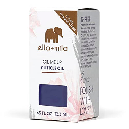 ella+mila Premium Cuticle Oil - Long-Lasting Nail Care & Nail Growth Treatment for Weak, Thin & Damaged Nails - Enhanced with Lavender Oil & Vitamin E (Oil Me Up - 0.45 fl oz)