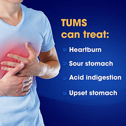 TUMS Smoothies Extra Strength Antacid Chewable Tablets for Heartburn Relief, Assorted Fruit - 60 Count (Pack of 1)