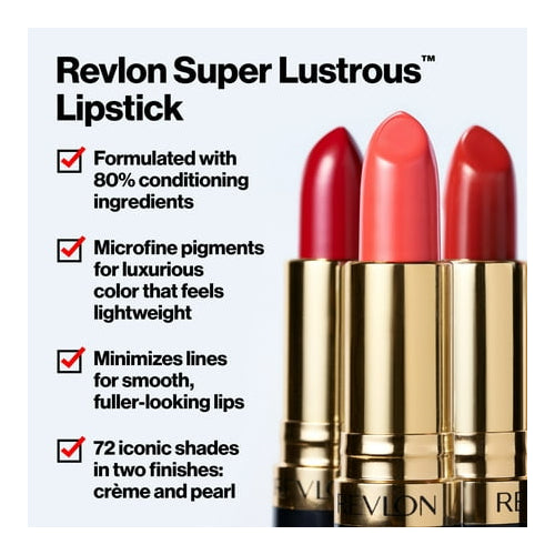 Revlon Super Lustrous Creme Lipstick, Creamy Formula, 745 Love Is On