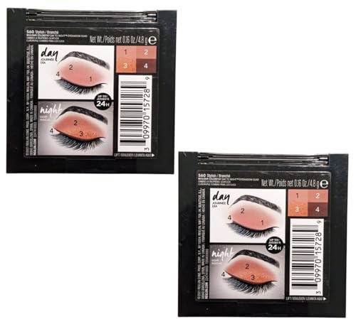 Pack of 2 Revlon Colorstay Day to Night Eyeshadow Quad, Stylish 560