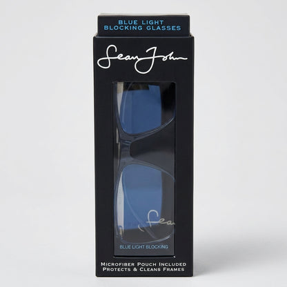 Sean John Style Kings Blue Light Blocking Glasses Black Frame Computer Eyewear