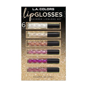 ($15 Value) L.A. Colors Shimmer Gift Set Lip Glosses, Shimmer Finish, 6 Piece