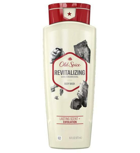 Old Spice Men's Body Wash Revitalizing with Charcoal, 16 oz (Pack of 4)