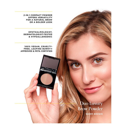 Arches Halos Duo Luxury Brow Powder Eyebrow Shaper Warm Brown - 0.1 oz