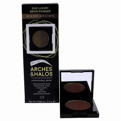Arches Halos Duo Luxury Brow Powder Eyebrow Shaper Warm Brown - 0.1 oz