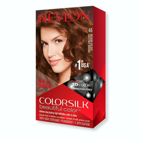 2 Pack - Revlon Colorsilk Beautiful Color,  [46] Medium Golden Chestnut Brown