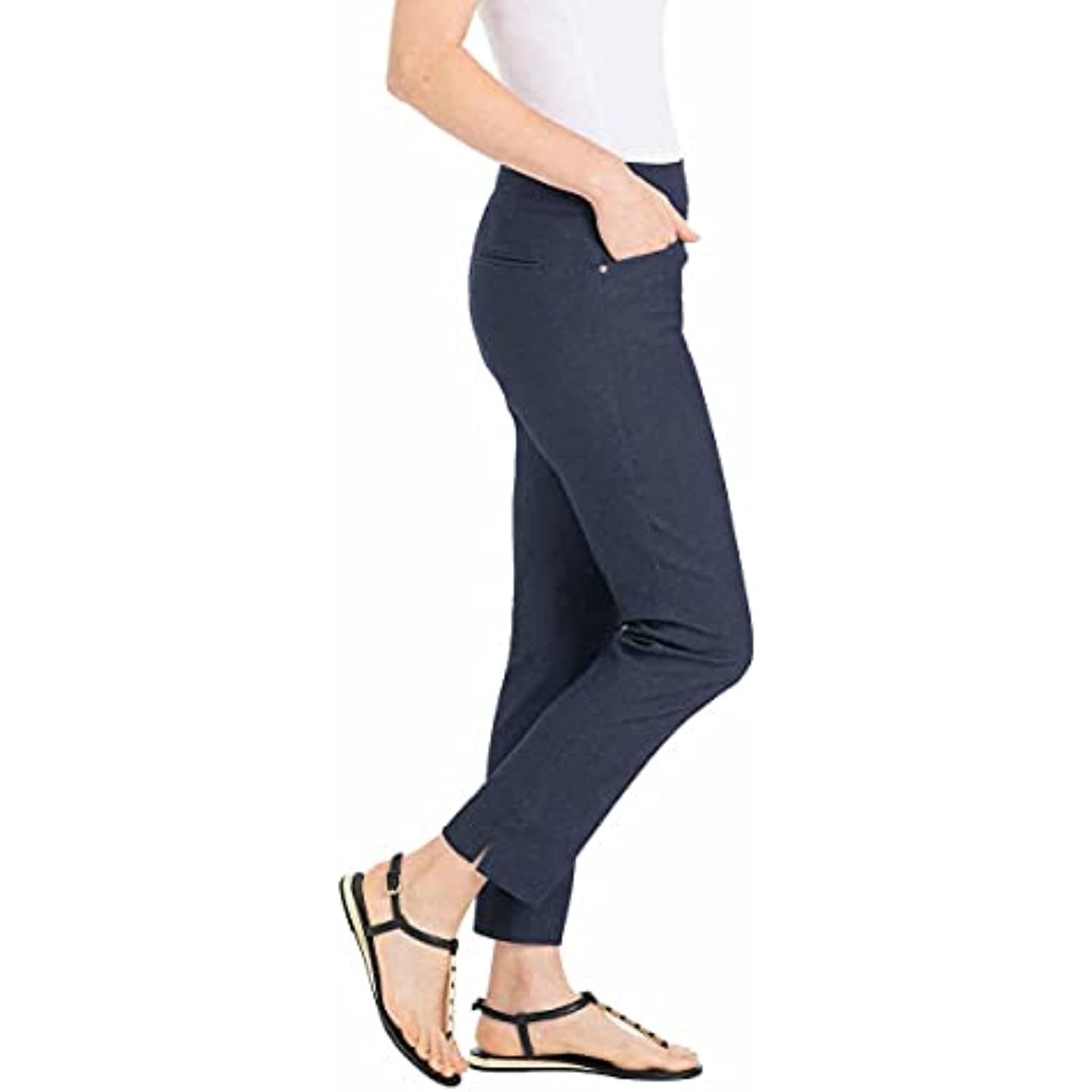 Hilary Radley Womens Pull On Ankle Pant (Indigo, Small) – Kasa Style