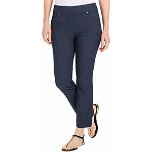Hilary Radley Womens Pull On Ankle Pant (Indigo, Small)