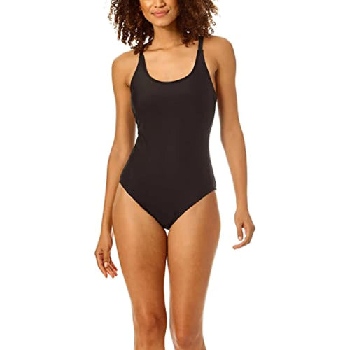 Hurley Womens One Piece Swimsuit UPF 50+  (Medium, Black)