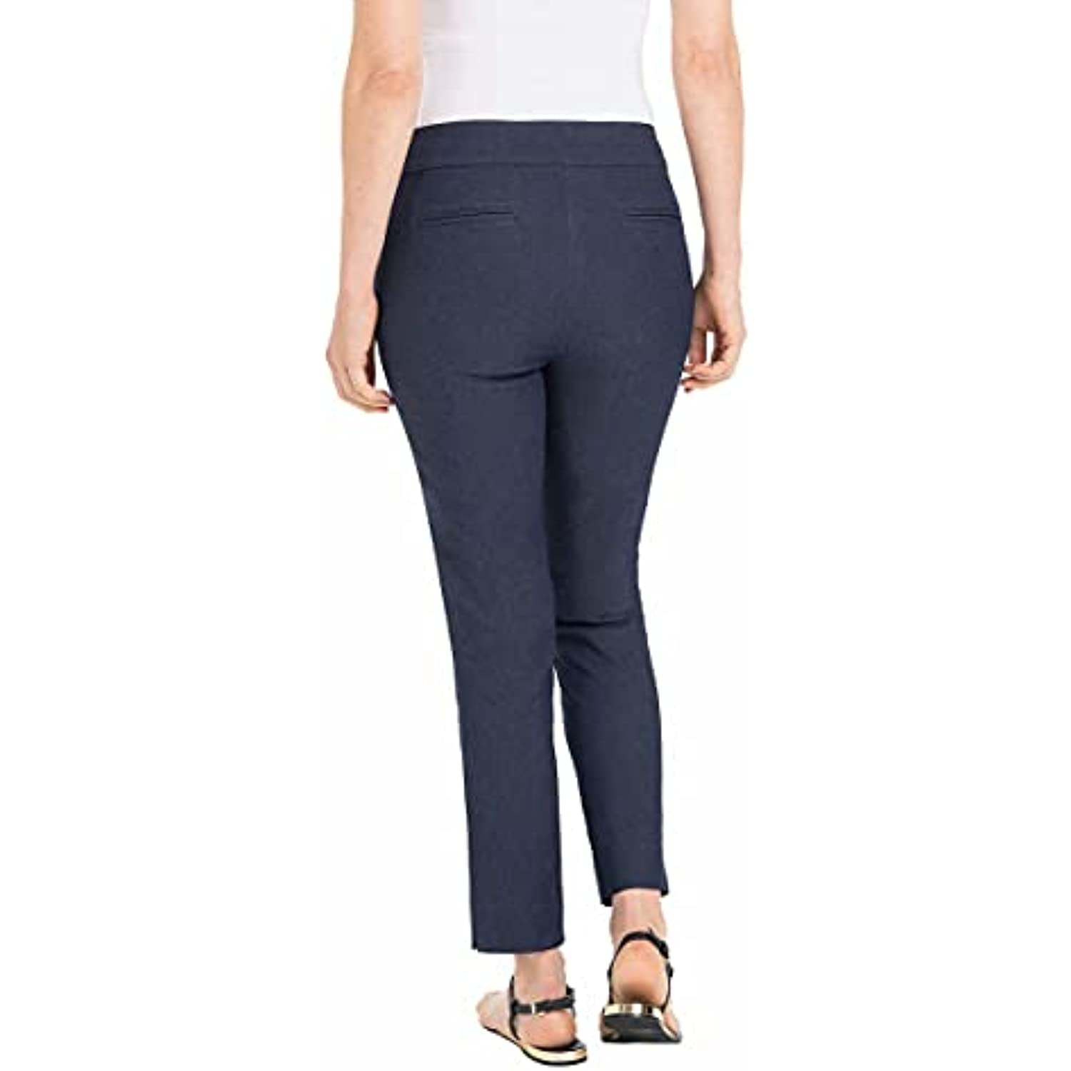 Hilary Radley Womens Pull On Ankle Pant (Indigo, Small)
