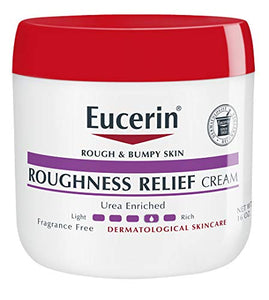 Eucerin Roughness Relief Cream, Fragrance Free Body Cream for Dry Skin 16 Oz Jar
