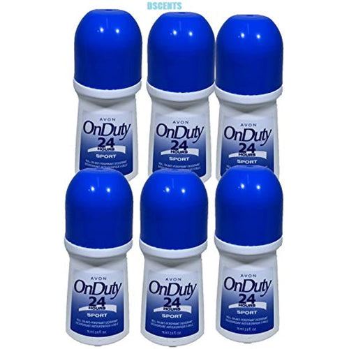 Avon On Duty 24 Hour Sport Roll On Antiperspirant Deodorant 2.6 fl.oz. Lot 6 pcs.