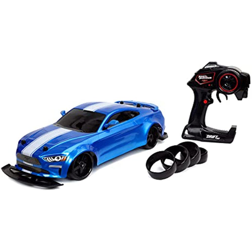 Jada Toys Fast & Furious 1:10 Jakob's Ford Mustang GT Remote Control Car Drift RC with Extra Tires 2.4GHz, Toys for Kids and Adults