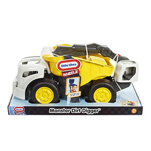 Little Tikes Dirt Diggers Monster Dirt Digger, Truck Toy Play Vehicle with Crane and Easy to Steer Handle, Indoor and Outdoor Pretend Play, Yellow, For Kids & Toddlers, Boys Girls Ages 3+