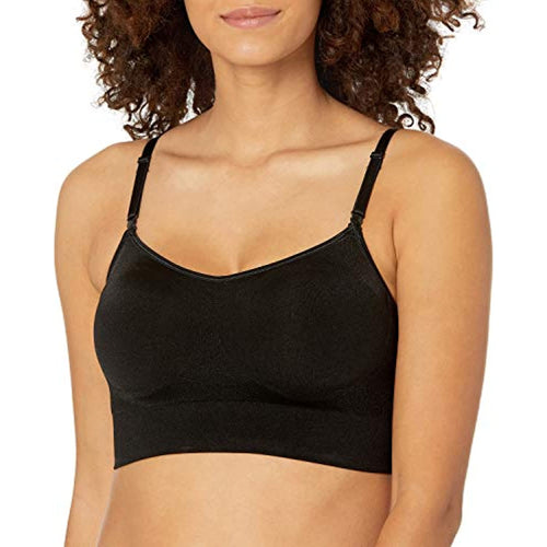 Warner's Comfort Band Wireless Lightly Lined Comfort Bra, Rich Black, Small US