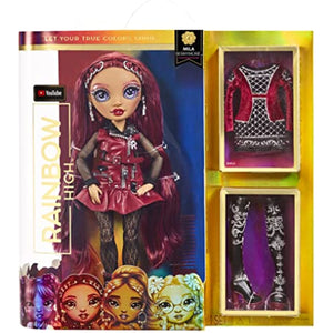 Rainbow High Mila Berrymore- Burgundy Red Fashion Doll. 2 Designer Outfits to Mix & Match with Accessories, Great Gift for Kids 6-12 Years Old and Collectors