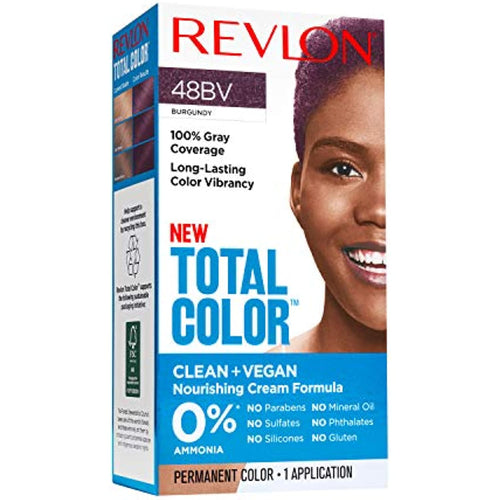 Revlon Total Color Permanent Hair Color 100% Gray Coverage 48BV Burgundy 3.5 Oz