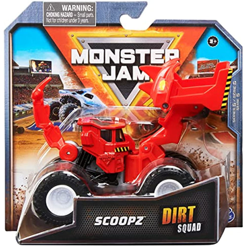 Monster Jam Dirt Squad 2022 Scoopz The Scooper (Red) 1:64 Scale Diecast