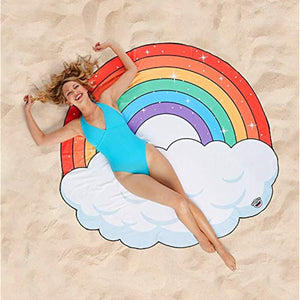 BigMouth Inc Giant Rainbow Beach Blanket, Oversized Beach Microfiber Towel 5 ft